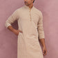 Floral Embroidered Kurta (KO 626 Beige ) [FF] [G-1-5]