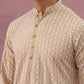 Floral Embroidered Kurta (KO 626 Beige ) [FF] [G-1-5]