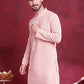Jompers Men's Orange Embroidered Kurta Payjama Sets ( JOKP 626 Orange )