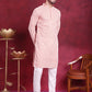 Jompers Men's Orange Embroidered Kurta Payjama Sets ( JOKP 626 Orange )