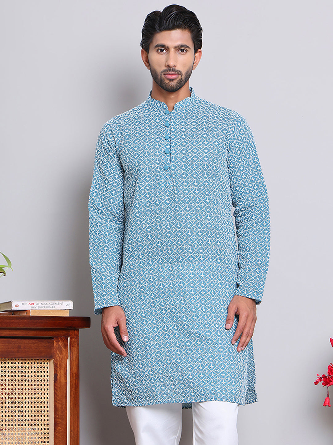 Floral Embroidered Kurtas ( INKOO 626Teal )