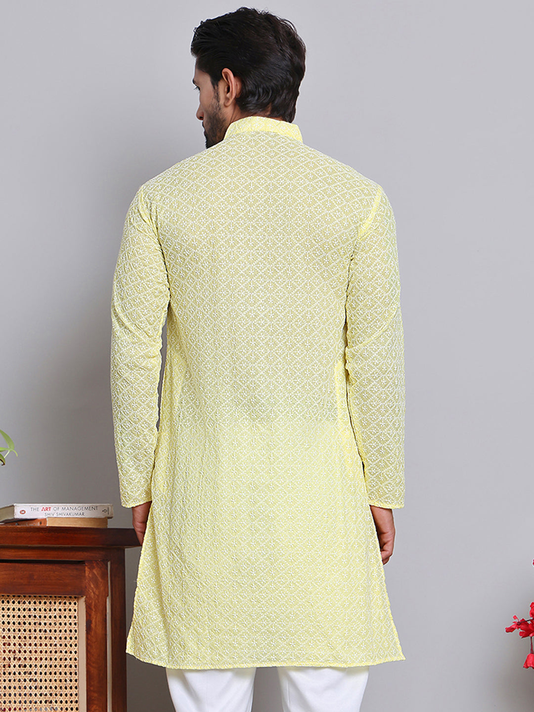 Floral Embroidered Kurtas ( INKOO 626Yellow )