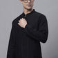 Jompers Men's Black Embroiderd Kurtas