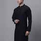 Jompers Men's Black Embroiderd Kurtas