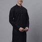 Jompers Men's Black Embroiderd Kurtas