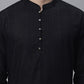 Jompers Men's Black Embroiderd Kurtas