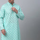 Jompers Men's Green Cotton Floral printed kurta Only ( KO 650Green )