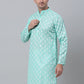 Jompers Men's Green Cotton Floral printed kurta Only ( KO 650Green )