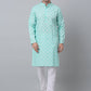 Jompers Men's Green Cotton Floral printed kurta Only ( KO 650Green )