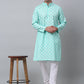 Jompers Men's Green Cotton Floral printed kurta Only ( KO 650Green )