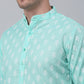 Jompers Men's Green Cotton Floral printed kurta Only ( KO 650Green )