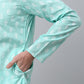 Jompers Men's Green Cotton Floral printed kurta Only ( KO 650Green )