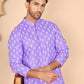 Floral Printed Kurtas for Men ( KO 650 Violet ) [FF] [Q-1-6]