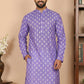 Floral Printed Kurta for Men (KO 650 Voilet ) [FF] [Q-1-6]
