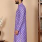 Floral Printed Kurta for Men (KO 650 Voilet ) [FF] [Q-1-6]