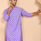 Floral Printed Kurtas for Men ( KO 650 Violet ) [FF] [Q-1-6]