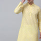 Jompers Men's Yellow Cotton Floral printed kurta Only ( KO 650Yellow )