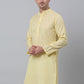 Jompers Men's Yellow Cotton Floral printed kurta Only ( KO 650Yellow )