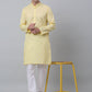 Jompers Men's Yellow Cotton Floral printed kurta Only ( KO 650Yellow )