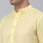 Jompers Men's Yellow Cotton Floral printed kurta Only ( KO 650Yellow )