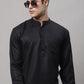 Men's Black Solid Short Kurtas