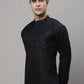 Men's Black Solid Short Kurtas