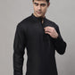 Men's Black Solid Short Kurtas