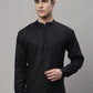 Men's Black Solid Short Kurtas