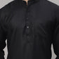 Men's Black Solid Short Kurtas