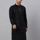 Embroidered & Sequins Cotton Kurta ( ANMKO 678Black )