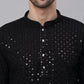 Embroidered & Sequins Cotton Kurta ( ANMKO 678Black )