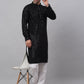 Embroidered & Sequins Cotton Kurta ( ANMKO 678Black )