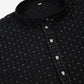 Embroidered & Sequins Cotton Kurta ( ANMKO 678Black )