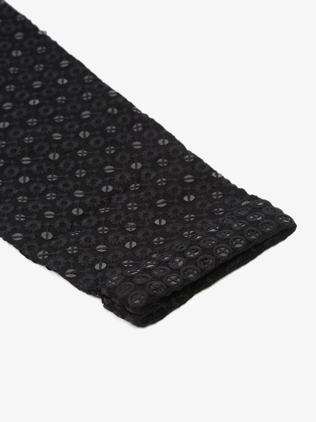 Embroidered & Sequins Cotton Kurta ( ANMKO 678Black )