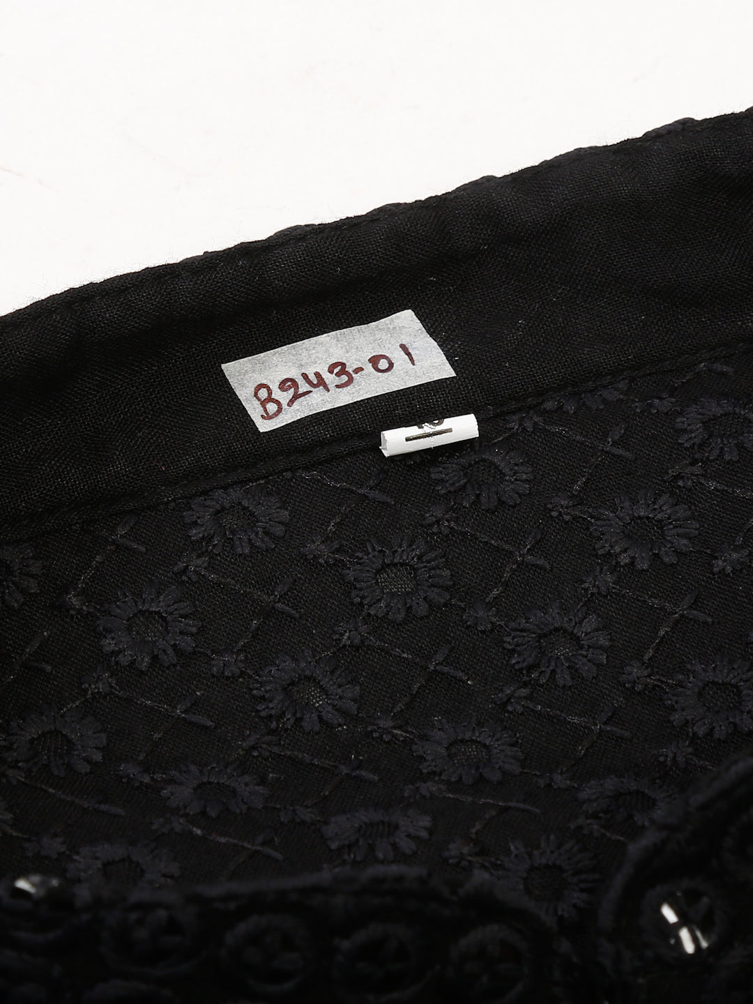 Embroidered & Sequins Cotton Kurta ( ANMKO 678Black )