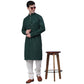 Embroidered & Sequins Cotton Kurta ( ANMKO 678Olive )