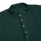 Embroidered & Sequins Cotton Kurta ( ANMKO 678Olive )