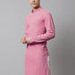 Men Pink Chikankari Embroidered and Sequence Kurtas