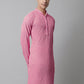 Men Pink Chikankari Embroidered and Sequence Kurtas