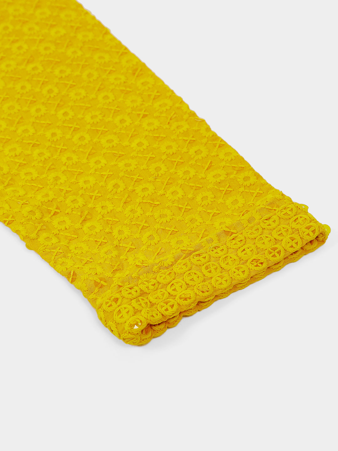 Embroidered & Sequins Cotton Kurta ( ANMKO 678Yellow )