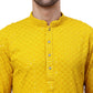 Embroidered & Sequins Cotton Kurta ( ANMKO 678Yellow )
