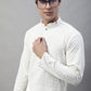 Men White Embroidered Sequinned Kurtas