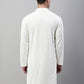 Men White Embroidered Sequinned Kurtas