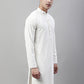 Men White Embroidered Sequinned Kurtas