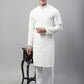 Men White Embroidered Sequinned Kurtas