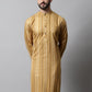 Men Beige Foil Printed Kurtas