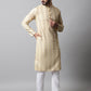 Men Beige Geomatric Printed Kurtas