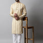 Men Beige Geomatric Printed Kurtas