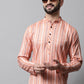 Men Coral Geomatric Printed Kurtas