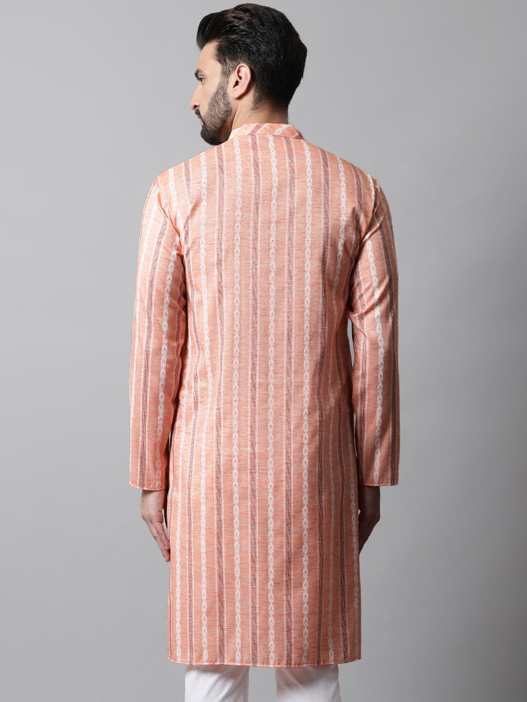 Men Coral Geomatric Printed Kurtas